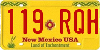 NM license plate 119RQH