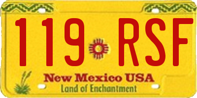 NM license plate 119RSF