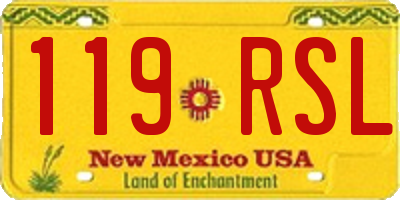 NM license plate 119RSL