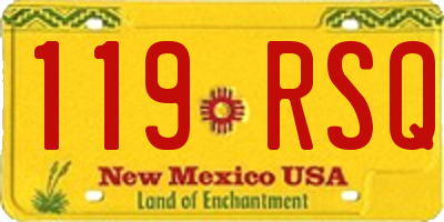 NM license plate 119RSQ