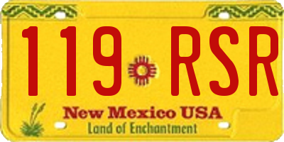 NM license plate 119RSR