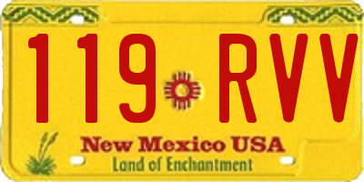 NM license plate 119RVV