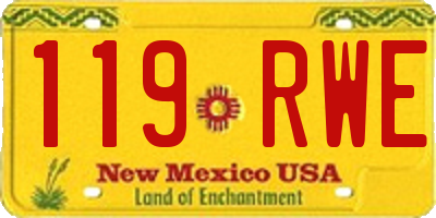 NM license plate 119RWE