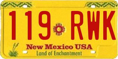 NM license plate 119RWK