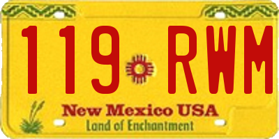 NM license plate 119RWM