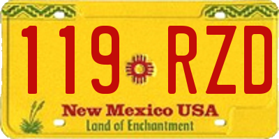 NM license plate 119RZD