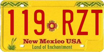 NM license plate 119RZT