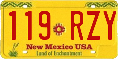 NM license plate 119RZY