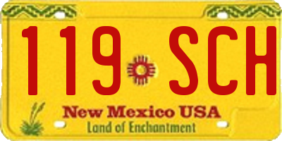 NM license plate 119SCH