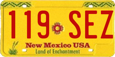 NM license plate 119SEZ