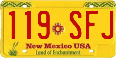NM license plate 119SFJ