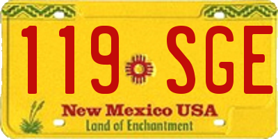 NM license plate 119SGE