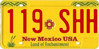 NM license plate 119SHH