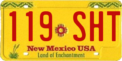 NM license plate 119SHT
