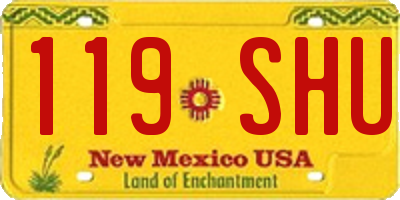 NM license plate 119SHU
