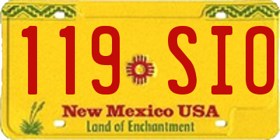 NM license plate 119SIO