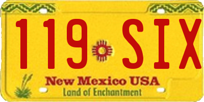 NM license plate 119SIX