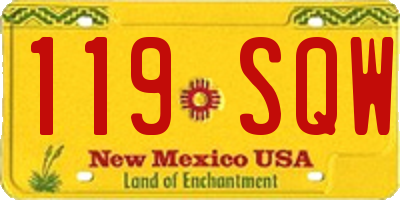 NM license plate 119SQW
