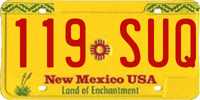 NM license plate 119SUQ