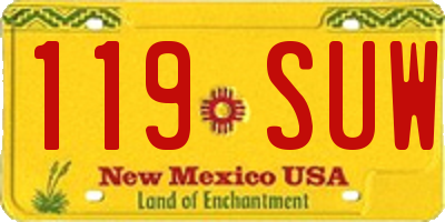 NM license plate 119SUW
