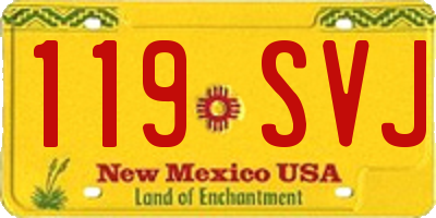 NM license plate 119SVJ