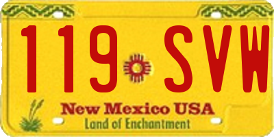 NM license plate 119SVW