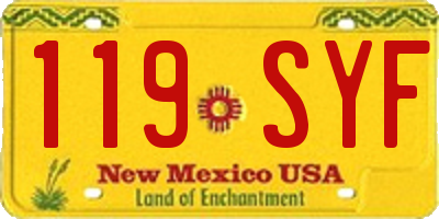 NM license plate 119SYF