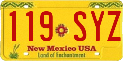 NM license plate 119SYZ