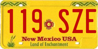 NM license plate 119SZE