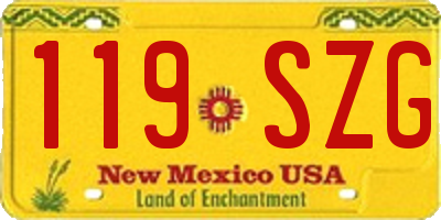 NM license plate 119SZG