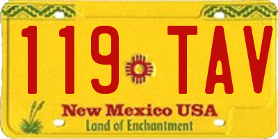 NM license plate 119TAV