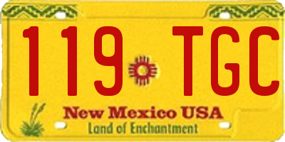 NM license plate 119TGC