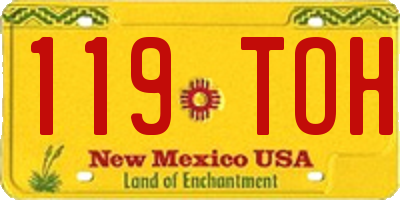 NM license plate 119TOH