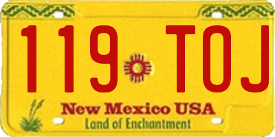NM license plate 119TOJ