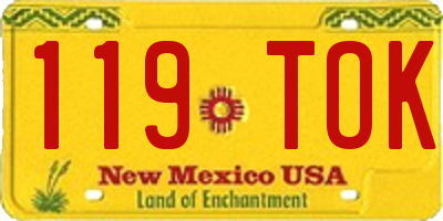 NM license plate 119TOK
