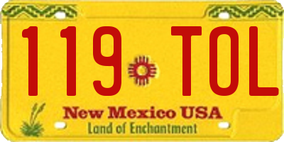 NM license plate 119TOL