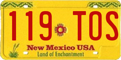 NM license plate 119TOS