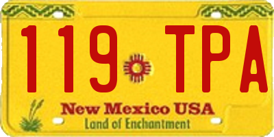 NM license plate 119TPA