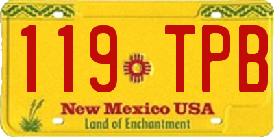 NM license plate 119TPB