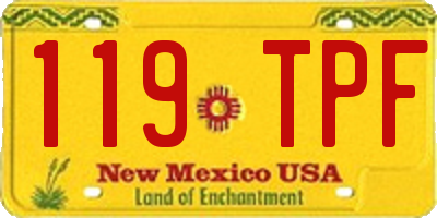 NM license plate 119TPF