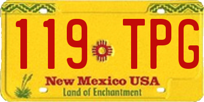 NM license plate 119TPG