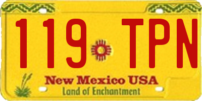 NM license plate 119TPN