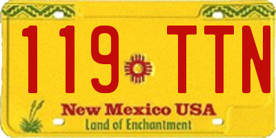 NM license plate 119TTN