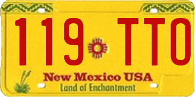 NM license plate 119TTO