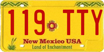 NM license plate 119TTY