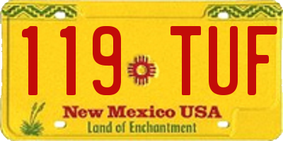 NM license plate 119TUF