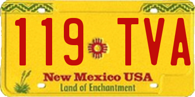 NM license plate 119TVA