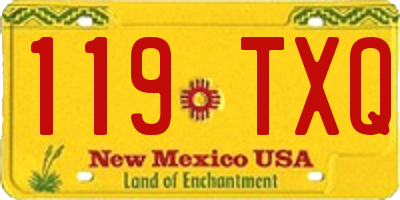 NM license plate 119TXQ