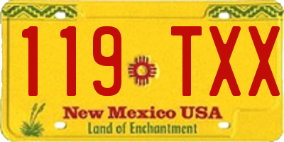 NM license plate 119TXX