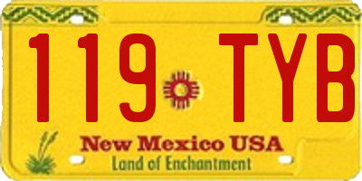 NM license plate 119TYB